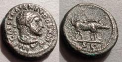 Ancient Coins - Trajan, 98-117 AD, AE quadrans, boar on reverse