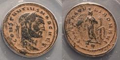 Ancient Coins - Constantius I, as Caesar, AE follis - ANACS VF25