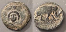 Ancient Coins - Antiochos I, 281-261 BC, Carrhae mint.  Gorgon / Elephant