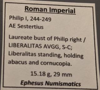Ancient Coins - Philip I, 244-249 AD, AE sestertius.  Liberalitas reverse