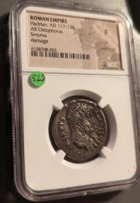 Ancient Coins - Hadrian, 117-138 AD, AR cistophoric tetradrachm - Kybele reverse.  RARE!