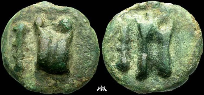 Ancient Coins - Roman Republic, 269-225 BC, AES grave, uncia - knucklebone, VF