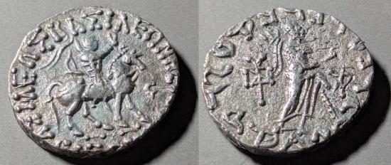 Ancient Coins - Indo-Scythians.  Azes, 58-12 BC.  AR tetradrachm