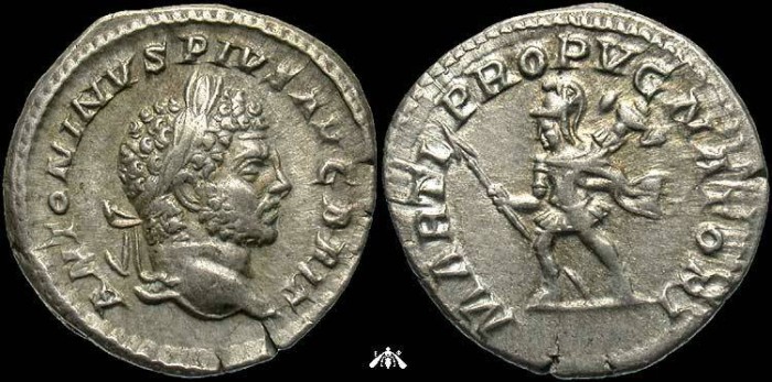 Ancient Coins - Caracalla, 196-217 AD, AR denarius - MARTI PROPVGNATORI