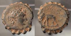 Ancient Coins - Seleucid Kings. Antiochos VI, 144-142 BC. AE serrate