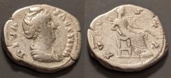 Ancient Coins - Faustina I, died 141 AD, AR denarius - Vesta