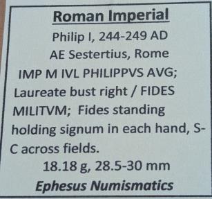 Ancient Coins - Philip I, 244-249 AD, AE sestertius Fides