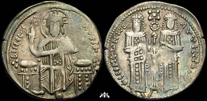 Ancient Coins - Byzantine silver - Andronicus II & Michael IX, 1295-1320 AD, AR basilikon