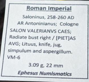 Ancient Coins - Saloninus, 258-260 AD. AR antoninianus