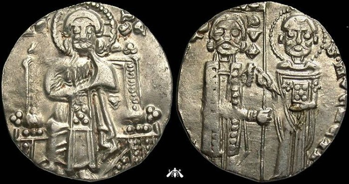 Ancient Coins - unattributed Venetian grosso - 1300s? - Christ enthroned
