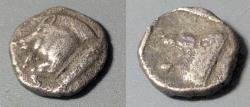 Ancient Coins - Mysia, Kyzikos, 450-400 BC, AR obol - boar and lion