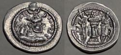 Ancient Coins - Sasanian Kingdom, Peroz I, 458-484 AD.  AR drachm