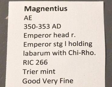Ancient Coins - Late Roman bronze, Magnentius, 350-353 AD - Trier Mint
