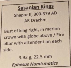 Ancient Coins - Sasanian Kings, Shapur II, 309-379 AD. AR drachm