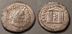 Ancient Coins - Trebonianus Gallus, 251-253 AD. AR antoninianus.  Temple reverse