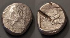 Ancient Coins - Pamphylia, Aspendus AR stater - triskeles.  11.17 grams