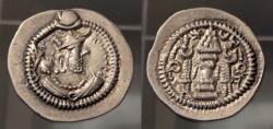 Ancient Coins - Sasanian Kingdom, Peroz I, 458-471 AD.  AR drachm  sharp!!