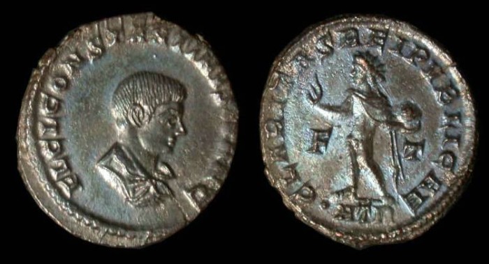 Ancient Coins - Constantine II, 337-340 AD, Trier, XFcoin!! - CLARITAS REIPVBLICAE