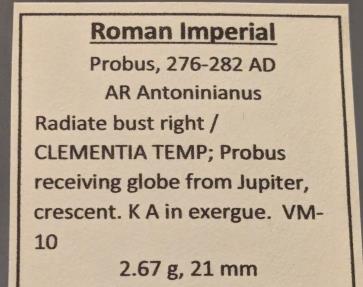 Ancient Coins - Probus, 276-282 AD, silvered antoninianus - Clementia