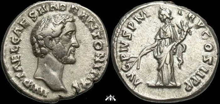 Ancient Coins - Antoninus Pius, 138-161 AD, AR denarius - Pax