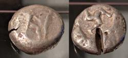 Ancient Coins - Pamphylia, Aspendus AR stater - triskeles. Test cut