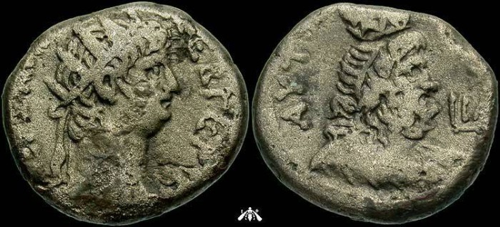 Ancient Coins - Nero, 54-68 AD, Egypt, Alexandria, billon tetradrachm - Serapis
