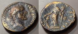 Ancient Coins - Antoninus Pius, 138-161 AD. AE sestertius.  Fortuna reverse