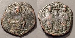 Ancient Coins - Constantine X & Eudocia, 1059-1067 AD, AE follis