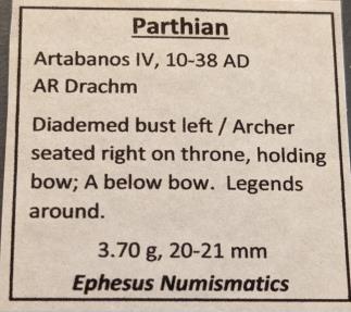 Ancient Coins - Parthians Kingdom.  Artabanos IV, 10-38 AD, AR drachm