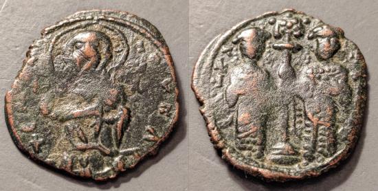 Ancient Coins - Constantine X & Eudocia, 1059-1067 AD, AE follis