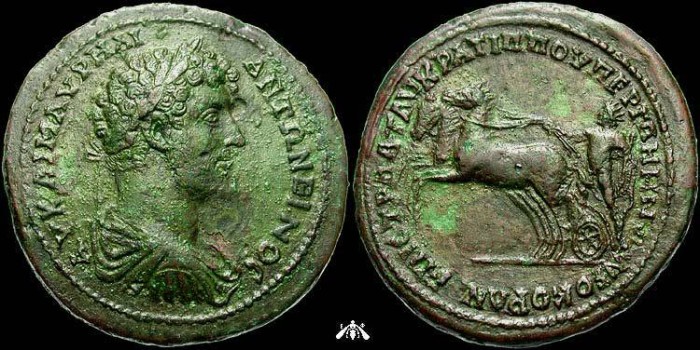 Ancient Coins - Marcus Aurelius, 161-180 AD, Mysia, Pergamum - AE medallion (41mm)