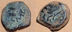 Ancient Coins - Judaean. First Jewish War. Year 3, 68/69 AD. AE prutah