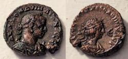Ancient Coins - Roman Egypt, Aurelian & Vaballathus, 270-275 AR. Billon tetradrachm