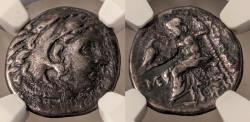Ancient Coins - Alexander the Great, AR drachm. Posthumous, NGC VF