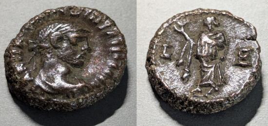 Ancient Coins - Roman Egypt, Diocletian, Potin tetradrachm. Elpis reverse