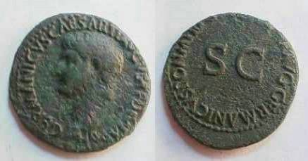 Germanicus Ae As Struck Under Caligula C Caesar Avg Germanicvs Pon M Tr Pot Around Large Sc