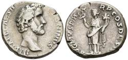 Ancient Coins - Antoninus Pius Silver Denarius 138 AD Felicitas Holding Caduceus & Cornucopia