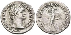 Ancient Coins - VF Domitian Silver Denarius 92-3 AD Minerva Brandishing Javelin