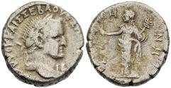 Ancient Coins - Vespasian 69 AD Billon Tetradrachm Eirene (Peace) Holding Grain & Caduceus