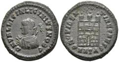 Ancient Coins - Licinius Junior Caesar Follis Heraclea Mint 318-320 AD Campgate With 3 Turrets