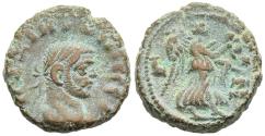 Ancient Coins - VF Maximian Roman Egypt Tetradrachm Nike Raising Wreath 291-2 AD