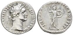 Ancient Coins - VF Domitian Silver Denarius Rome 88-9 AD Minerva With Javelin & Round Shield