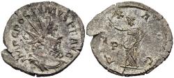 Ancient Coins - gVF Gallic Empire Postumus Antoninianus Treveri 268 AD Pax Peace Reverse