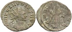 Ancient Coins - Claudius II Gothicus Antoninianus Rome 270 AD Annona Holding Grain Foot on Prow