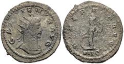 Ancient Coins - VF Gallienus Antoninianus Antioch 266 AD Minerva With Shield and Spear VIIC