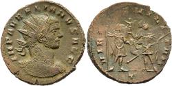 Ancient Coins - VF Aurelian Antoninianus Mediolanum VIRTVS MILITVM Emperor & Soldier