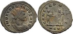 Ancient Coins - aVF Aurelian Antoninianus Cyzicus Mint 272 AD CONCORD MILIT Scarce