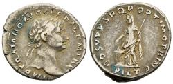 Ancient Coins - Scarce Trajan 98-117 AD Silver Denarius Pietas Dropping Incense on Altar