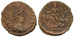 Ancient Coins - VF Theodosius I AE14 Half Centenionalis Cyzicus 392 AD Victory & Captive