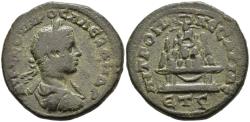 Ancient Coins - Rare Severus Alexander AE28 Caesarea Cappadocia Mount Argaeus on Altar